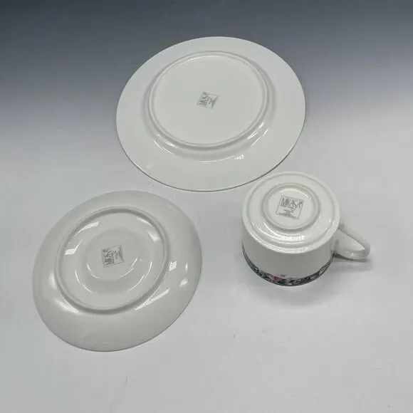 Mikasa Orchard Mural Teacup Cup & Saucer & Salad Plate 3-pc Set Luncheon - Picture 6 of 12